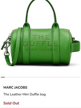 Marc Jacobs Bright Green Leather Mini Duffle Bag